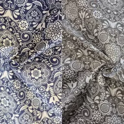 100% cotton print, "Folkstyle Hearts"