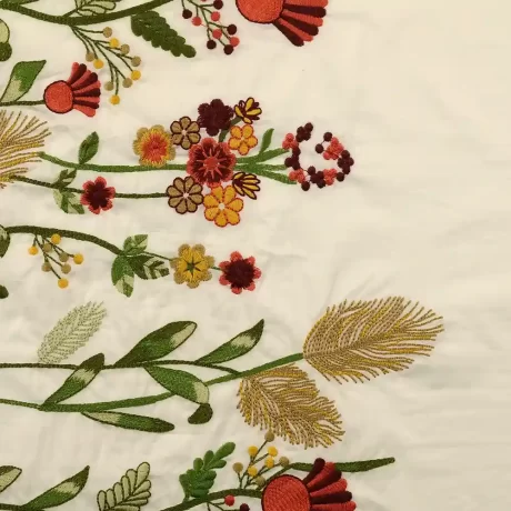 Floral embroidered cotton voile (ivory) - Image 2