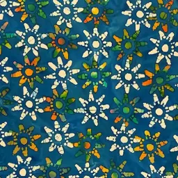 John Louden 50s Cotton Batiks 2025 (navy/cream/green/tan stars)