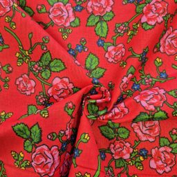 100% cotton print, "Pavlovo Rose" (red)