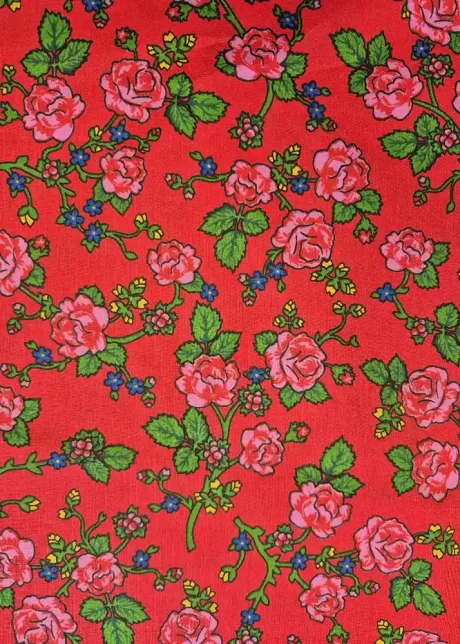 100% cotton print, "Pavlovo Rose" (red) - Image 2