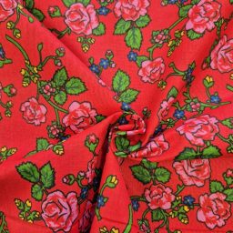 100% cotton print, "Pavlovo Rose" (red)