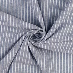 Striped woven linen, Denim