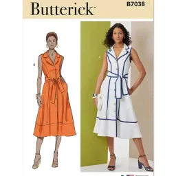 B7038 Misses' Dress and Tie Belt