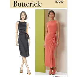 B7040 Misses' and Miss Petite Knit Dress in Two Lengths