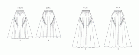 B7044 Misses' Skirt in Two Lengths