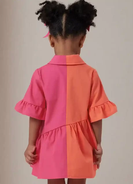 B7049 Toddlers' Dress with Sleeve Variations