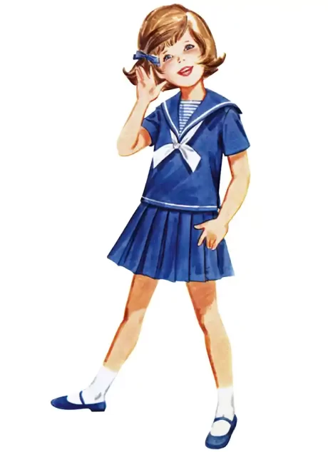 B7054 Children's Skirt, Overblouse, Pants, Shorts and Dickey
