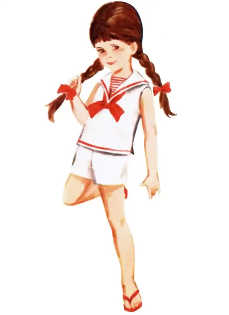 B7054 Children's Skirt, Overblouse, Pants, Shorts and Dickey