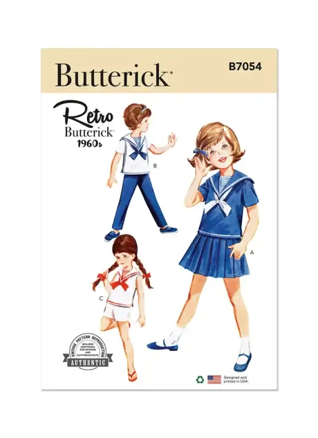 B7054 Children's Skirt, Overblouse, Pants, Shorts and Dickey