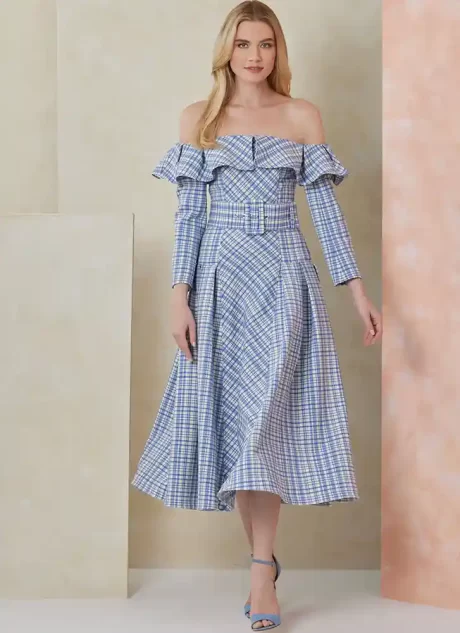 V2104 Misses' Dress and Belt