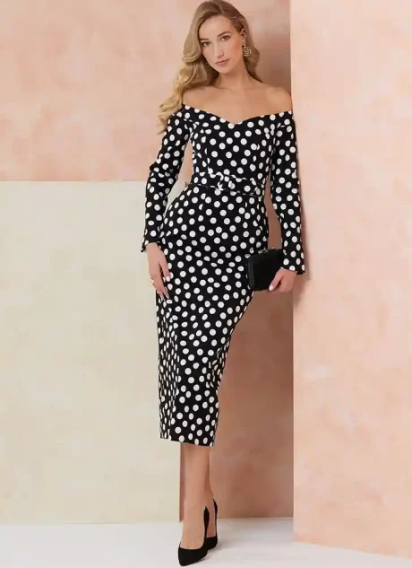 V2105 Misses' Dress with Petite Lines and Belt