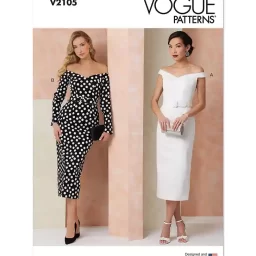 V2105 Misses' Dress with Petite Lines and Belt
