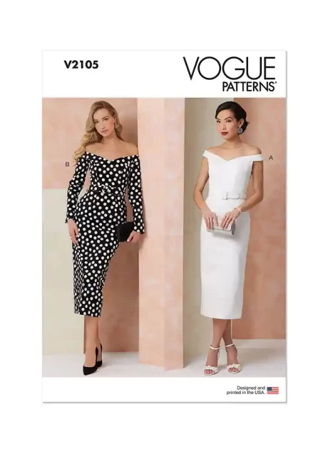 V2105 Misses' Dress with Petite Lines and Belt