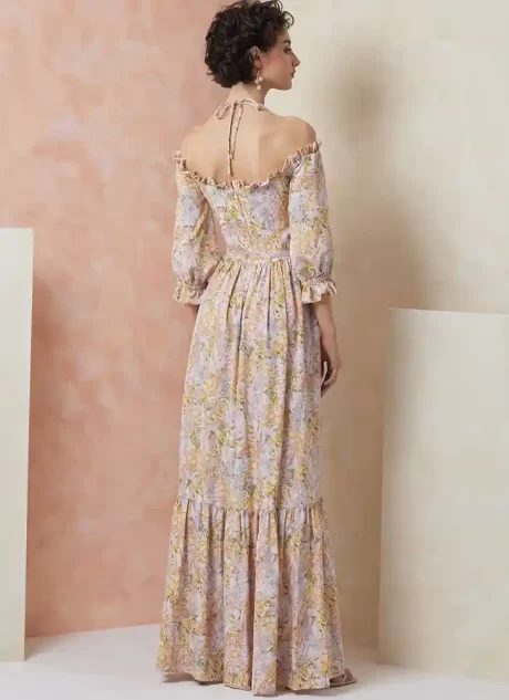 V2107 Misses' Dress in Two Lengths with Tie Belt