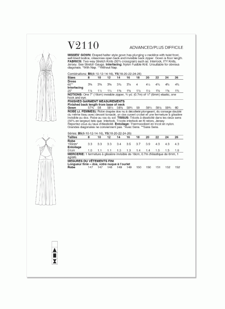 V2110 Misses' Gown