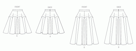 V2116 Misses' Skirt in Two Lengths