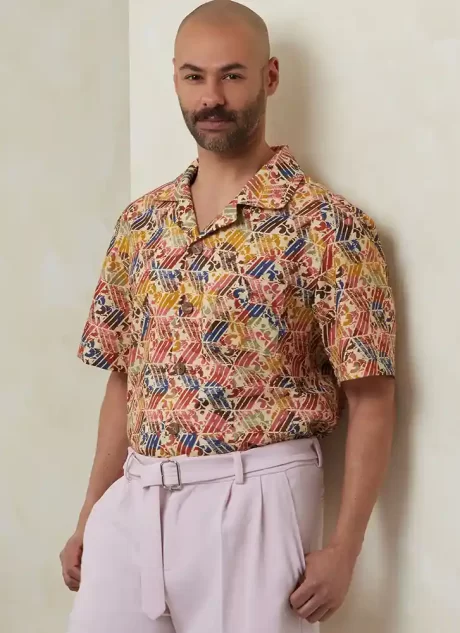 V2120 Men's Shirt with Sleeve Variations, Shorts, Pants and Belt