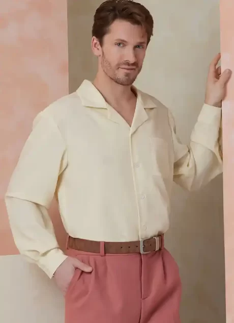 V2120 Men's Shirt with Sleeve Variations, Shorts, Pants and Belt