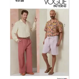 V2120 Men's Shirt with Sleeve Variations, Shorts, Pants and Belt