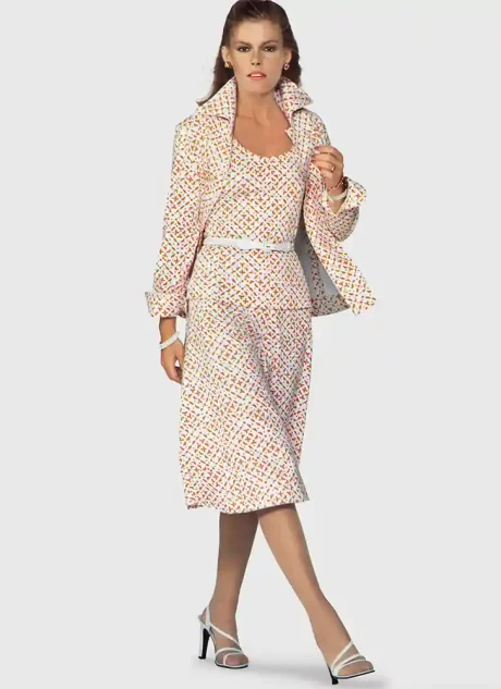 V2122 Misses' Knit Jacket, Belt, Skirt and Top by Diane von Furstenberg