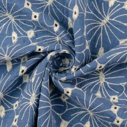 Embroidered double gauze (denim)