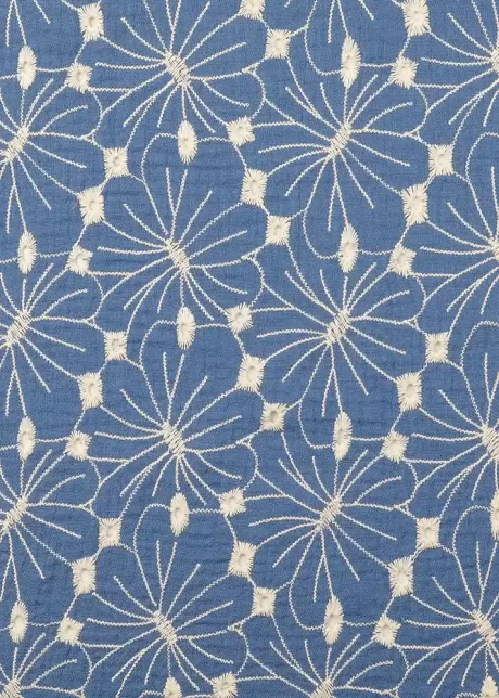 Embroidered double gauze (denim) - Image 2