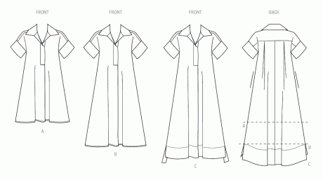 S3130 Misses' Collared Dress in Three Lengths