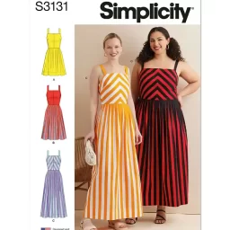S3131 Misses' and Women's Dress in Three Lengths