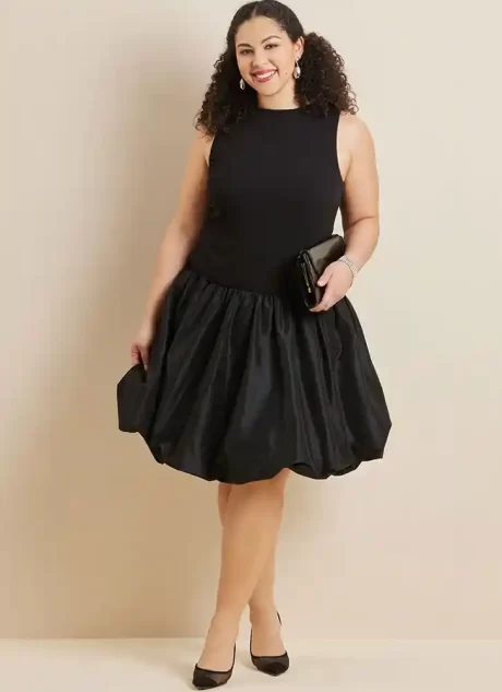 S3132 Misses' and Women's Dress in Two Lengths with Petite Lines