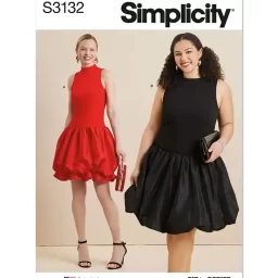S3132 Misses' and Women's Dress in Two Lengths with Petite Lines