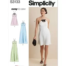 S3133 Misses' Halter Dress in Two Lengths