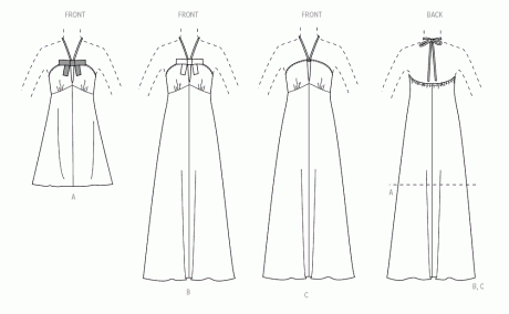 S3133 Misses' Halter Dress in Two Lengths