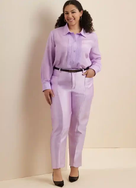 S3136 Misses' and Women's Button Up Shirt