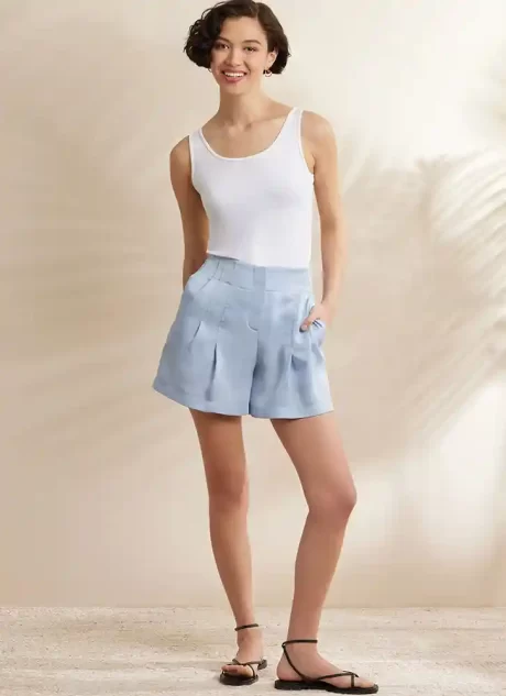 S3137 Misses' Pleated Shorts and Pants in Two Lengths