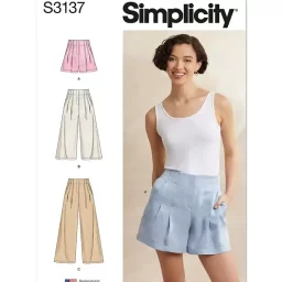 S3137 Misses' Pleated Shorts and Pants in Two Lengths