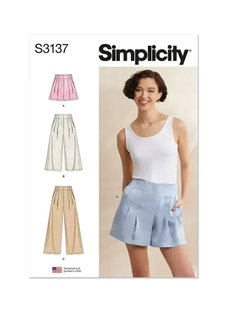 S3137 Misses' Pleated Shorts and Pants in Two Lengths