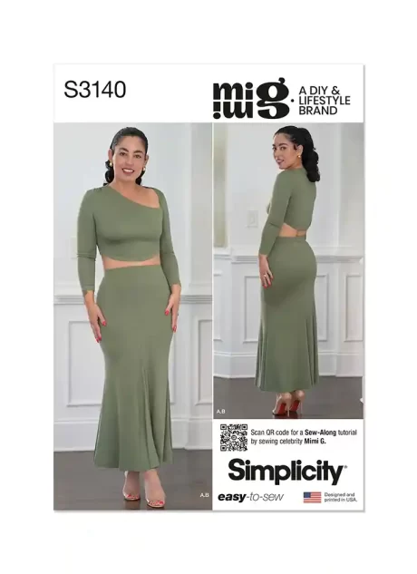 S3140 Misses' Knit Top and Skirt by Mimi G Style