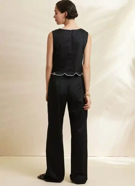 S3141 Misses' Scalloped Tops, Shorts and Pants