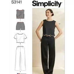 S3141 Misses' Scalloped Tops, Shorts and Pants