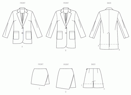 S3142 Misses' and Women's Blazer and Skorts