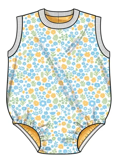 S3144 Babies' Contrast Bodysuit and Bucket Hat - Image 3