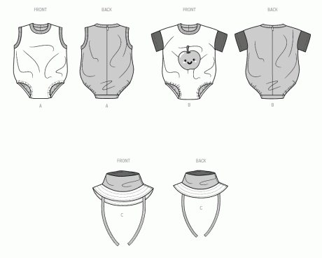 S3144 Babies' Contrast Bodysuit and Bucket Hat - Image 7