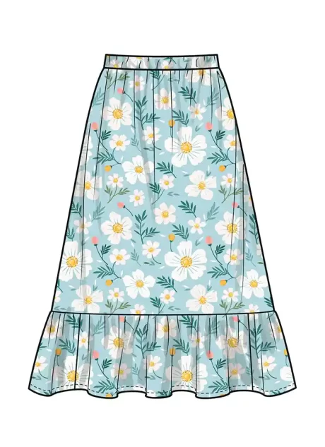 S3148 Girls' Ruffle Top and Skirt