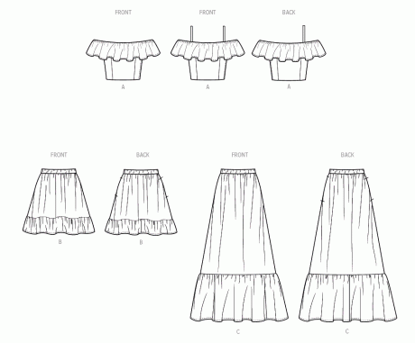 S3148 Girls' Ruffle Top and Skirt