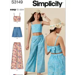 S3149 Girls' Top, Shorts and Pants