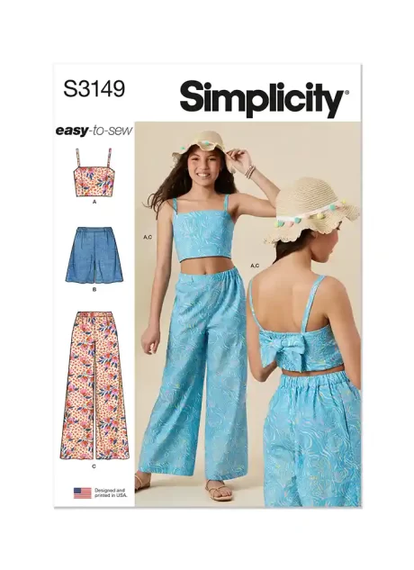 S3149 Girls' Top, Shorts and Pants