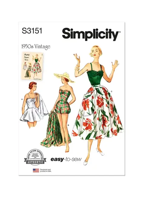 S3151 Misses' One Piece Bathing Suit and Skirt