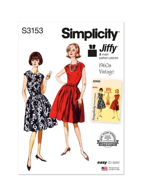 S3153 Misses' One Piece Jiffy Dress