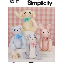 S3157 Seated Plush Animals by Elaine Heigl Designs